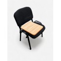 Black Padded Stacking Chair with Writing Tablet