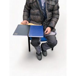 Blue Padded Stacking Chair with Big size writing Tablet
