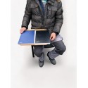 Black Padded Stacking Chair Double Writing Tablet