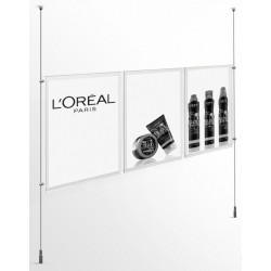 Triple A4 Acrylic Panel Ceiling to Floor Rod Set (Portrait)