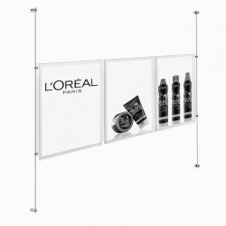 Triple A4 Acrylic Panel Wall to Wall Rod Set (Portrait)