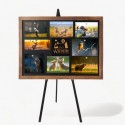Photograph Display Metal Easel & Wooden Magnet Board