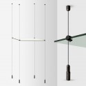 Suspended Cable Display Glass Shelves (Black Fittings)