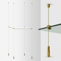 Suspended Cable Display Glass Shelves (Gold Fittings)