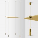 Suspended Cable Display Glass Shelves (Gold Glass + Gold Fittings)