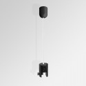 Black Panel Clamp Ceiling Hanging kit with Clear Cable