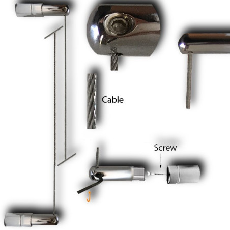 Wall to Wall Cable with Fixings