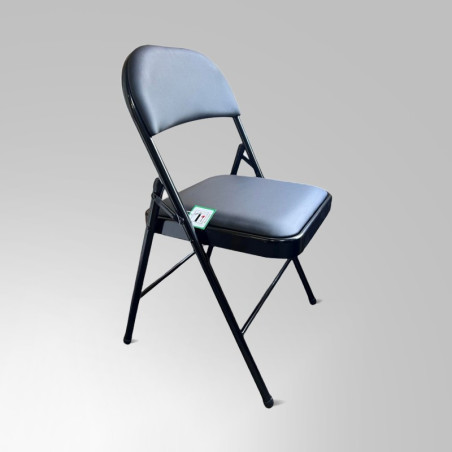Black Folding Chair (Faux Leather)