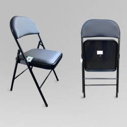 Black Folding Chair (Faux Leather)