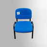 Office Stacking Chair Blue Padding with Black Legs