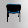 Office Stacking Chair Blue Padding with Black Legs