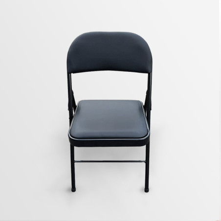 Black Folding Chair (Faux Leather)