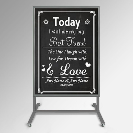 Free Standing Metal Chalkboard Stand AO Frame with Castors