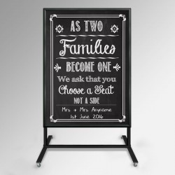 Free Standing Metal Chalkboard Stand AO Frame with Castors