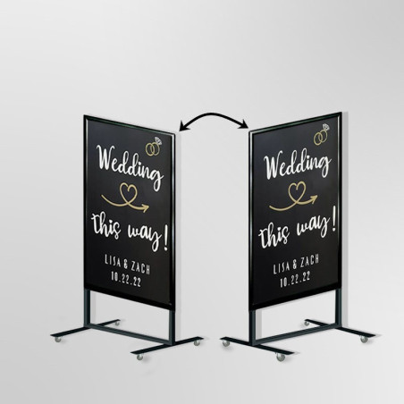 Free Standing Metal Chalkboard Stand AO Frame with Castors